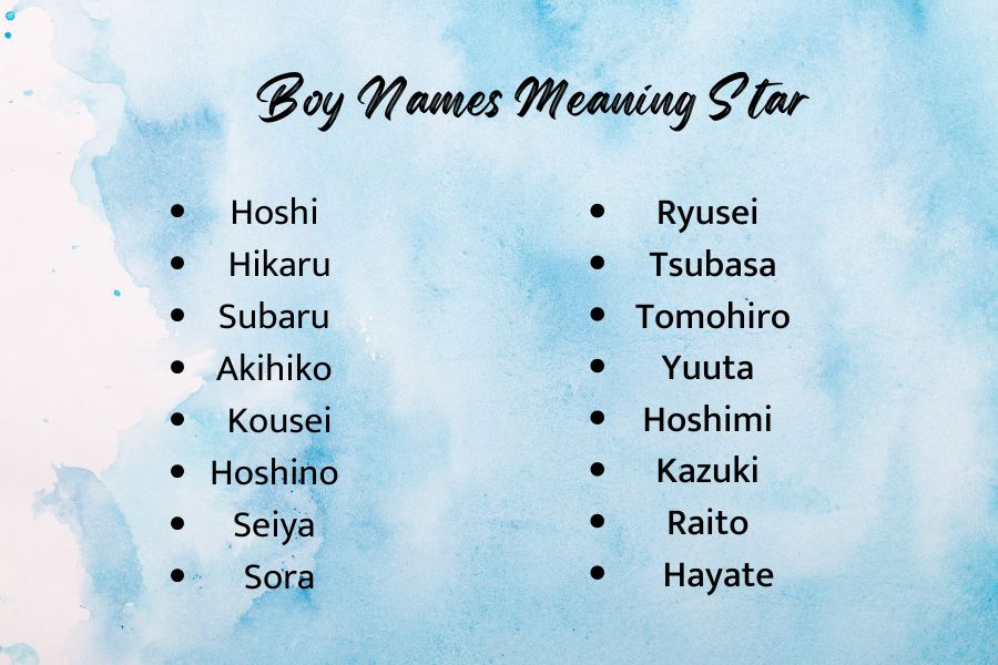 Boy Names Meaning Star