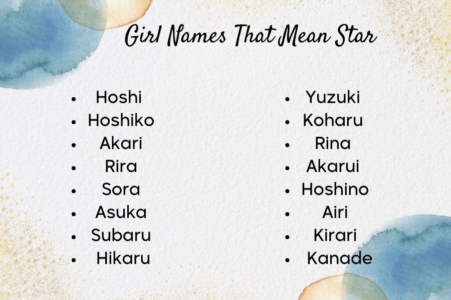 Girl Names That Mean Star