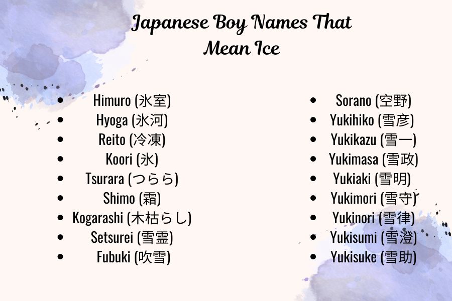 Japanese Boy Names That Mean Ice