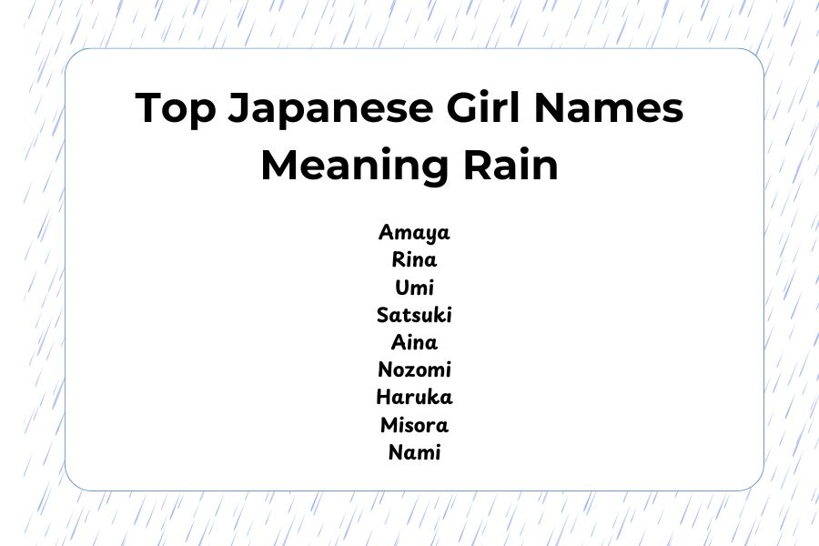 Top Japanese Girl Names Meaning Rain